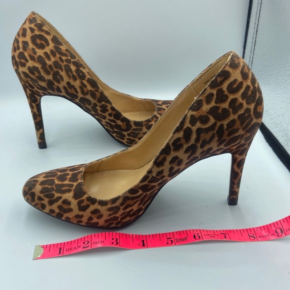 Lauren Conrad Black Brown Blossom Leopard Print High Heel Shoes - Picture 9 of 10